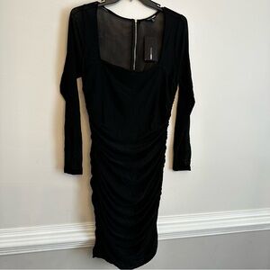 Fashion Nova Elegant Black Long Sleeve Dress